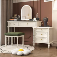 Coiffeuse moderne en bois massif, couleur crème, style français, pour chambre à coucher, avec écran LED extensible, durable, pour appartement