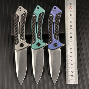 Couteau pliant en acier VG10 de qualité supérieure, manche en titane et fibre de carbone, finition Stonewashed, couteau tactique de poche, équipement EDC pour l'extérieur, support OEM - Product Image 6