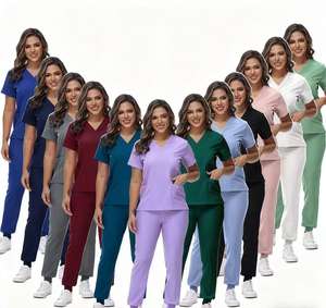 OEM Logo Doctor Enfermera Scrubs Uniforme Hospital Salón de belleza Spa Técnico Mujeres Scrubs Uniformes Conjuntos - Product Image 1
