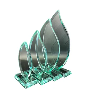 CA002 Wholesale blank plaque World Quality Flame engraved Jade Glass Award Trophy