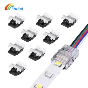 Strip to Wire Quick Connection No stripping 5 Pin 12mm RGBW RGBWW 5050 LED Strip Lights Connector