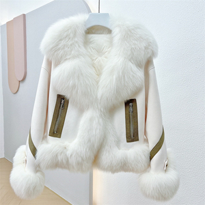 OFTBUY hiver épaissi populaire naturel fourrure de renard costume col épais chaud nouvelle mode daim duvet d'oie doublure manteau exquis - Product Image 5