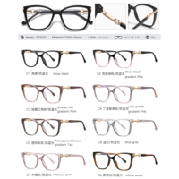 MS 97828 Gafas de Mujer Transparentes TR con Protección Anti Luz Azul, Montura Geométrica, Patillas Metálicas Huecas, Diseño Moderno y Elegante