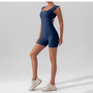 Neue Einführung nackter Rücken bequemer Jumpsuit Cross Schnürung-Up ärmellose Yoga-Sets Gesäß-Lifting schnell trocknender Körperanzug - Product Image 2