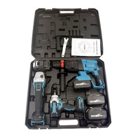 MKT Kit combiné d'outils électriques à batterie sans fil 21V Perceuse 13mm Clé pour meuleuse d'angle 125mm Marteau rotatif Matériel-Tout en plastique