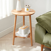 Mesa auxiliar de madera para sala de estar, mueble de dormitorio y espacios pequeños, con almacenamiento, moderna, fácil montaje, mesa de centro lateral redonda