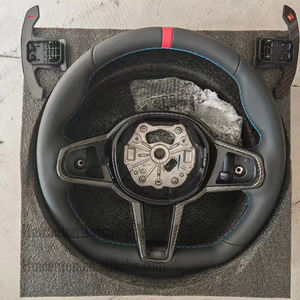 Bon marché Prix cuir bande rouge M Stripe roue pour BMW CS M4 ID8 F série volant de voiture - Product Image 5