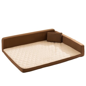 Cama grande para perros, rectangular, marrón oscuro y amarillo, acolchada, lavable, de fibra de poliéster, para Golden Retrievers y Border Collies - Product Image 2