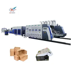 HS-C cartone ondulato stampa stottatura die taglio cartella gluer macchina linea di produzione per scatola di cartone ondulato