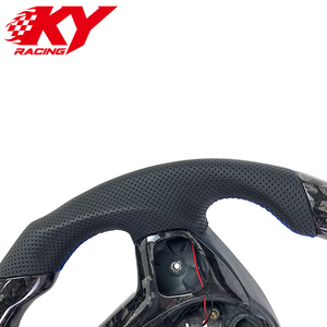 Volant sport racing en cuir, carbone forgé sur mesure, LED, adapté aux Ford Fiesta MK7 MK7.5 MK8 ST180 - Product Image 2