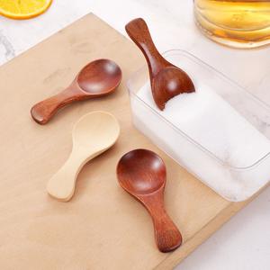 Mode petites cuillères Mini Condiments sucre assaisonnement <span class=keywords><strong>sel</strong></span> miel cuillère à café café thé confiture moutarde glace bois cuillères - Product Image 1