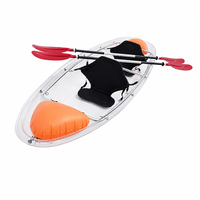 Kayak transparent pour 2 personnes, couleur personnalisée, en polycarbonate, pour lac, mer, loisirs nautiques en plein air
