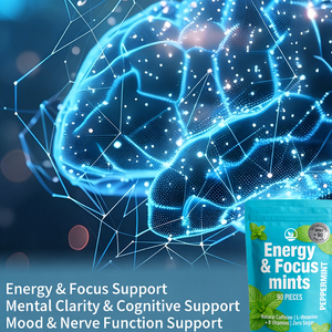OEM Private Label Focus Mints Sin Azúcar, Cafeína Natural, Nootrópico, Suplemento <span class=keywords><strong>para</strong></span> Mejorar la Concentración y la Energía <span class=keywords><strong>para</strong></span> el Estudio y el Trabajo - Product Image 6