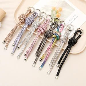 Vente chaude DIY Bagages Accessoires À La Main Mode Diamant Corde Plein Diamant Chaîne Crochet En Gros Impression Offset Clé Pendentif - Product Image 2
