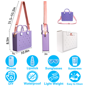2025 Trending Easy-Cleaning EVA Handbag Punching Women's Tote <strong>Bags</strong> Wholesale Tote <strong>Bag</strong> With Shoulder Strap Beach <strong>Bag</strong> in Bulk - Product Image 2