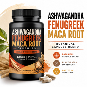 Cápsulas de Fenogreco, Ashwagandha y Maca de Nuevo Estilo para el Apoyo a la Menopausia, el Sistema Inmunitario y el Sueño en Adultos - Product Image 3