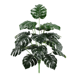 Plantes vertes artificielles, 18 feuilles, haute simulation, en plastique, pour décoration intérieure et extérieure, accessoires de mariage - Product Image 2