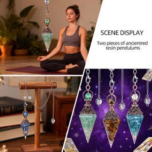 Prix de gros usine : Cône d'orgone hexagonal en résine avec copeaux de cristal, ajustable en fréquence, <span class=keywords><strong>cuivré</strong></span>, pour cadeaux spirituels DIY - Product Image 3