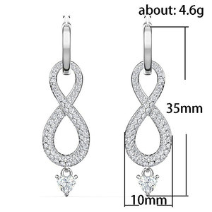 Orecchini Pendenti Infinity Love per Donne, Eleganti Orecchini a Forma di Otto, Gioielli di Moda Quotidiana - Product Image 5