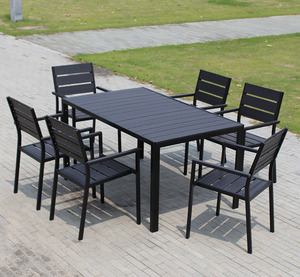 Combinación <span class=keywords><strong>de</strong></span> mesa y silla <span class=keywords><strong>para</strong></span> patio exterior, mesa y silla <span class=keywords><strong>de</strong></span> comedor <span class=keywords><strong>para</strong></span> <span class=keywords><strong>terraza</strong></span>, balcón exterior, jardín, mesa y silla <span class=keywords><strong>de</strong></span> madera plástica - Product Image 3