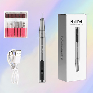 HOWYEAポータブル充電式ネイルドリル研磨マニキュアツールサロンホーム充電式30000rpmネイルドリルペン - Product Image 2