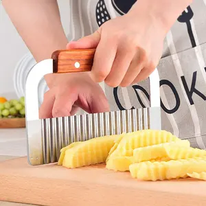kitchen gadgets Vegetable Slicer Salad Chopping Knife Crinkle Cut Knife Potato Cutter knife French Fry cutter