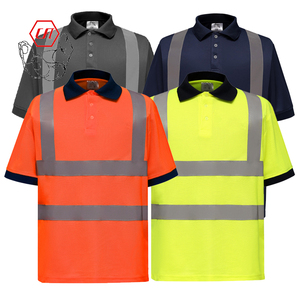 <strong>Hi</strong> <strong>Vis</strong> Class 2 Reflective Safety Construction Wear Lime <strong>Orange</strong> Short Long Sleeve High Visibility Polo T Shirt - Product Image 1