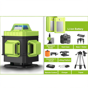 เลเซอร์ระดับความแม่นยำสูง แสงสีเขียว RC 16 เส้น 4D หมุนได้ 360 องศา พร้อมขาตั้งกล้อง สำหรับงานปรับระดับ DIY ระยะ 100 ฟุต - Product Image 1