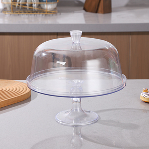 Base de Plástico Transparente para Pastel con Cubierta de Domo, Soporte Transparente para Exhibición de Pasteles, Postres, Repostería, Cafetería - Product Image 1