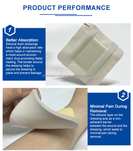 Fournitures médicales Pansement avancé Pansement en mousse de silicone pour soins des plaies avec bordure souple - Product Image 5