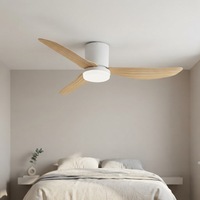 Ventilateur de plafond blanc doré avec lumière, moteur BLDC à aimant permanent, télécommande, pour climatisation électrique