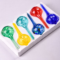 Ensemble d'irrigation goutte à goutte automatique pour plantes en pot Boule Infiltration de verre Rouge Jaune Vert Bleu Cobalt-Jardin de maison coloré