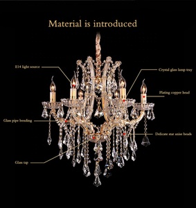 Phong Cách Châu Âu Sắt + K9 Pha Lê Nến Đèn Chùm Phòng Khách Khách Sạn Và Biệt Thự Phòng Khách Hành Lang Đèn Chùm - Product Image 3