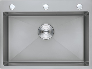 Évier encastrable en acier inoxydable 304, épaisseur 3,0+0,6 mm, modèle <span class=keywords><strong>au</strong></span> choix, gris anthracite/argent/noir, Volcano, Honeycomb, Millet - Product Image 2