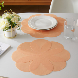 Vente en gros de napperons de cuisine tressés à fleurs en <span class=keywords><strong>vinyle</strong></span> PVC durable, napperons lavables et durables pour table à manger - Product Image 1