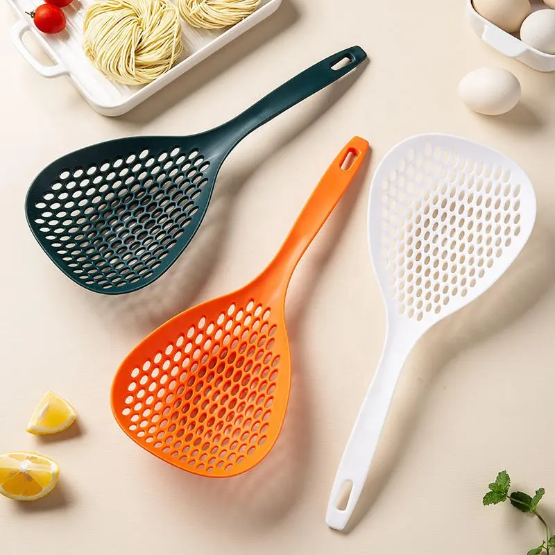 Large Colander Kitchen Large Noodle Spoon Long Handle Spoon High Temperature Non-stick Pan Colanders Strainers Kitchen Utensils