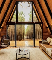 Livraison Mondiale à Bas Coût : Kit de Maisons Modulaires en Acier de Style Boutique, Type Bungalow Triangulaire pour Hôtels et Résidences