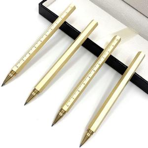 Brass Metal <b>Tool</b> Pen with 0.5 mm Writing Width Featuring Laser <b>Engraving</b> Dividing Rule - Product Image 1