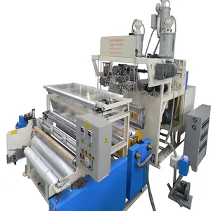Máquina de fabricación de películas elásticas de coextrusión LLDPE de tres capas de 1000mm