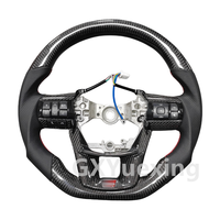 Accessoires de voiture personnalisés pour Toyota Hilux Revo Volant en fibre de carbone véritable noir avec interrupteur