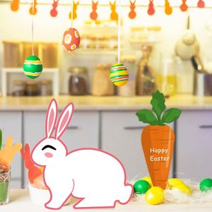 Wholesale 8 Pcs Wooden <b>Ornaments</b> Unfinished Wooden <b>Easter</b> Bunny Eggs and Carrots for DIY Decor Dropshipping - Product Image 3