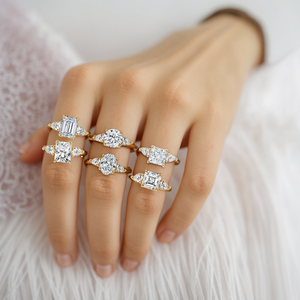 ثلاثة حجر 1ct D vs2 IGI مختبر نمت الماس الذهب الحقيقي مخصص الماس والمجوهرات خاتم الخطوبة - Product Image 5