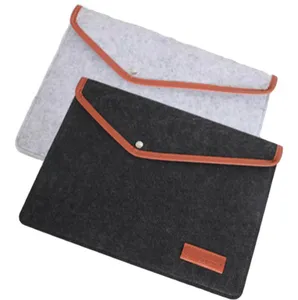 13/15/17 Inch Wool Felt Laptop Sleeve Bag Case Mens Laptop Bag With PU Edge For Macbook Pro 15