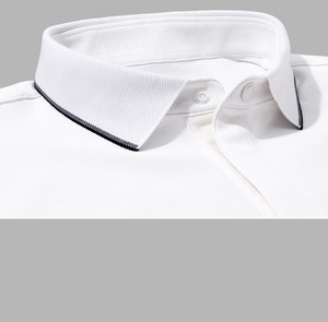Venta caliente de alta calidad logotipo personalizado antiolor estiramiento acanalado cuello dobladillo hombres blanco Golf ropa tenis polos - Product Image 4