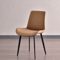 Chaise de salle à manger rembourrée moderne avec pieds en métal, chaise d'appoint pour restaurant, café, hôtel, salle à manger, maison