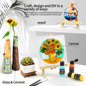 Confezione da 32 24 <span class=keywords><strong>colori</strong></span> vernice acrilica senza sbiadimento Set di <span class=keywords><strong>colori</strong></span> <span class=keywords><strong>acrilici</strong></span> opachi con pigmenti ricchi con 6 pennelli, 1 tavolozza, 1 pannello di tela - Product Image 5