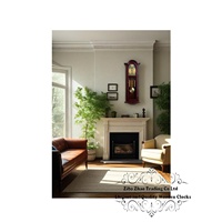 Horloge murale carrée vintage Zhao en bois massif, à pendule oscillant, mouvement à quartz/mécanique, demi-chiffonnette, un trésor sonore