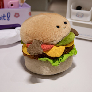 Cartoon Hamburger Schattige Kawaii Pluche Burger Simulatie Knuffel Voor Meisje Cadeau - Product Image 5