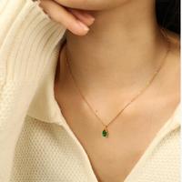 Collier pendentif ovale à la mode, Joyas De Acero Inoxidable Al Por Mayor, bijoux en acier inoxydable plaqué or multicolores