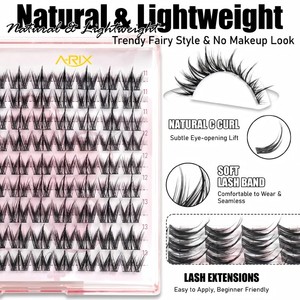 ขนตาปลอม A-RIX Natural C Curl รุ่น Trendy Fairy Style แบบต่อขนตาเป็นช่อ ขนนุ่มเหมือนขนมิงค์ น้ำหนักเบา ใช้งานง่าย ต่อขนตาเองที่บ้านได้ - Product Image 6